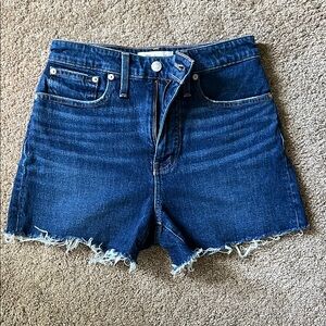 Madewell Blue Jean Shorts High-Waisted Frayed Hem